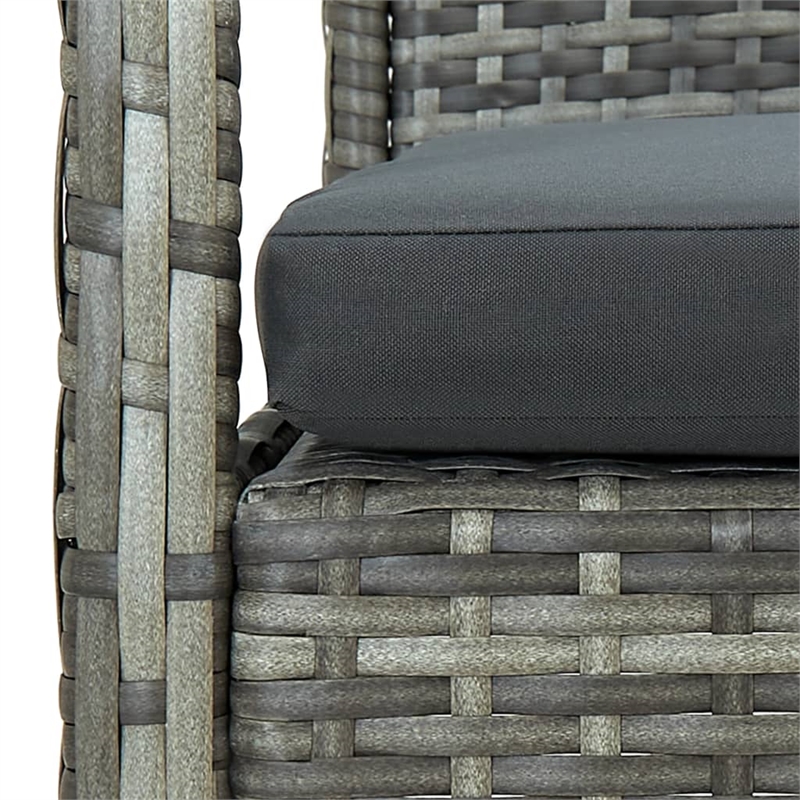 vidaXL Poly Rattan Sofa Set in Gray