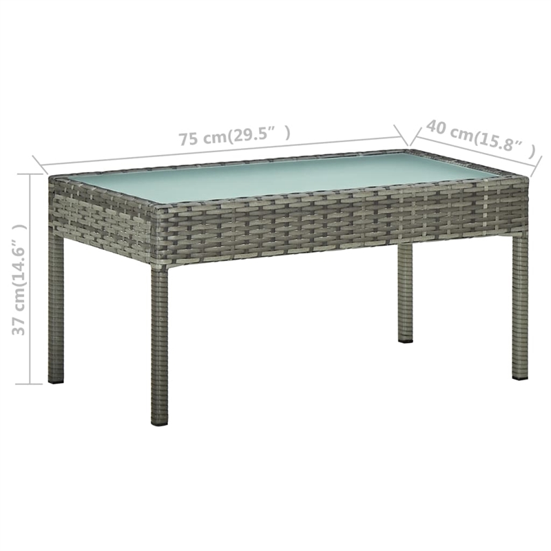 vidaXL Poly Rattan Sofa Set in Gray