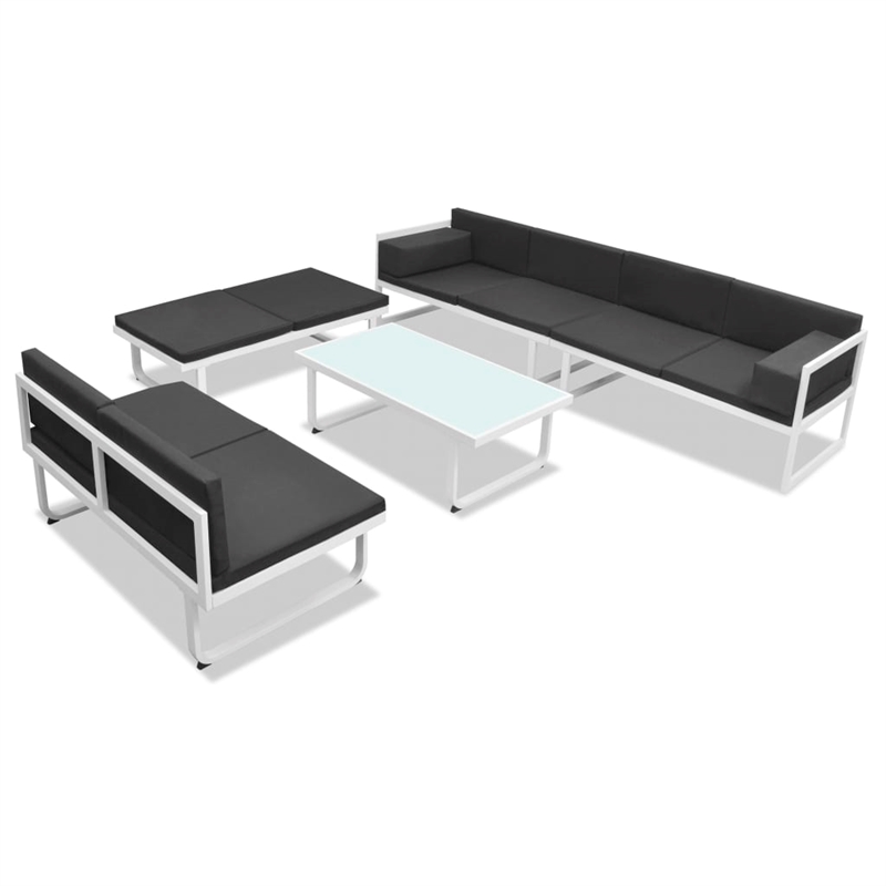 vidaXL 5 Piece Sofa Set in Black/White