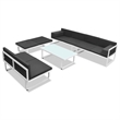 vidaXL 5 Piece Sofa Set in Black/White