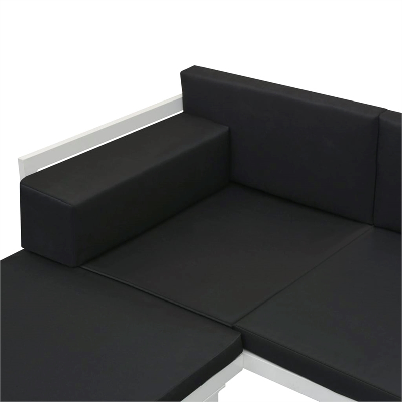 vidaXL 5 Piece Sofa Set in Black/White