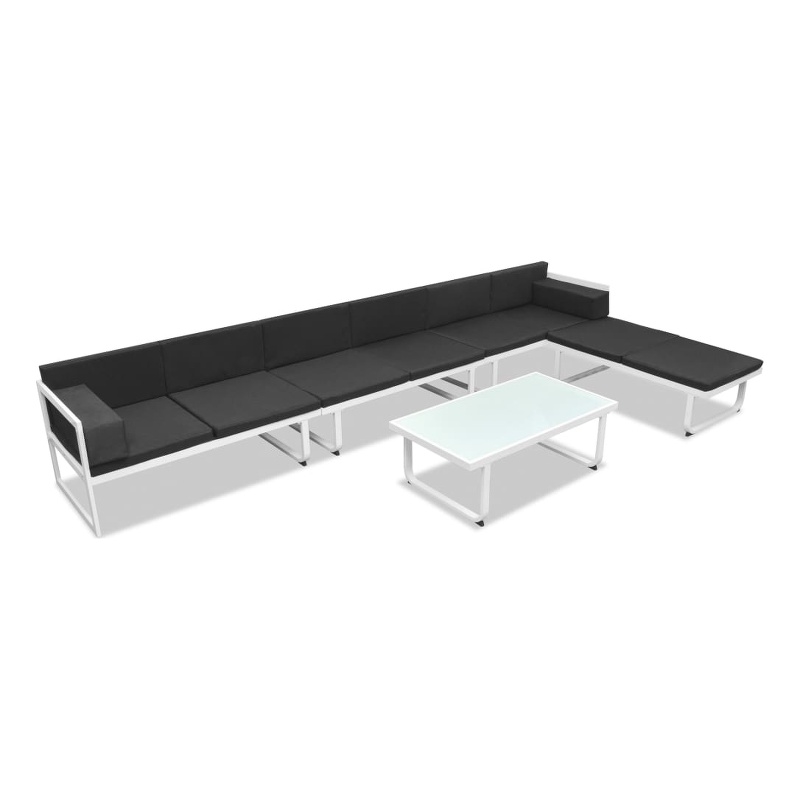 vidaXL 5 Piece Sofa Set in Black/White