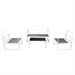 vidaXL 4 Piece Steel Sofa Set in Black/White/Gray