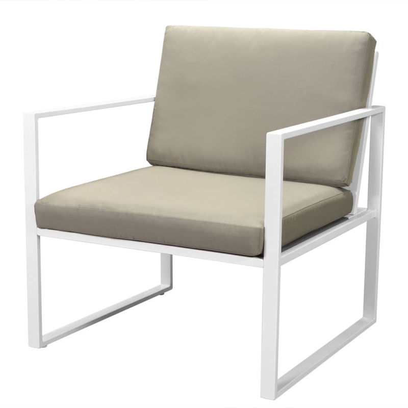 vidaXL 4 Piece Steel Sofa Set in Black/White/Gray