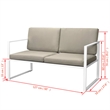 vidaXL 4 Piece Steel Sofa Set in Black/White/Gray