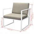 vidaXL 4 Piece Steel Sofa Set in Black/White/Gray