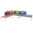 vidaXL 4 Piece Aluminum Sofa Set in White/Brown