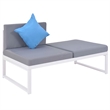 vidaXL 4 Piece Aluminum Sofa Set in White/Brown