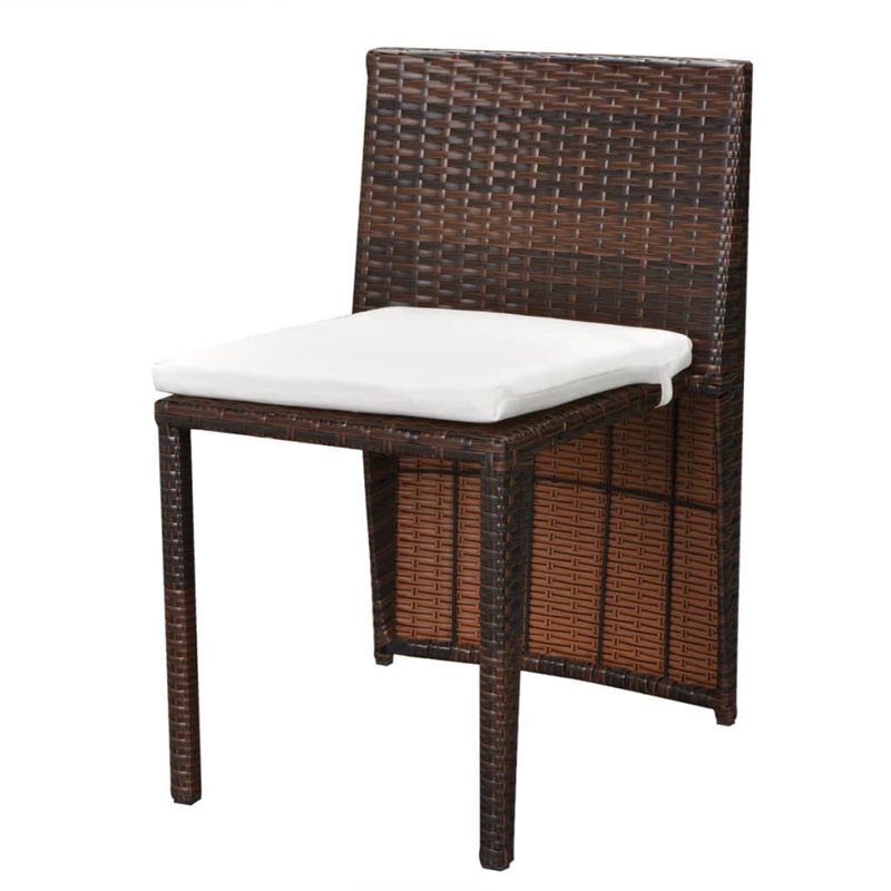 vidaXL 3 Piece Steel Small Furniture Set in White/Brown/Cream