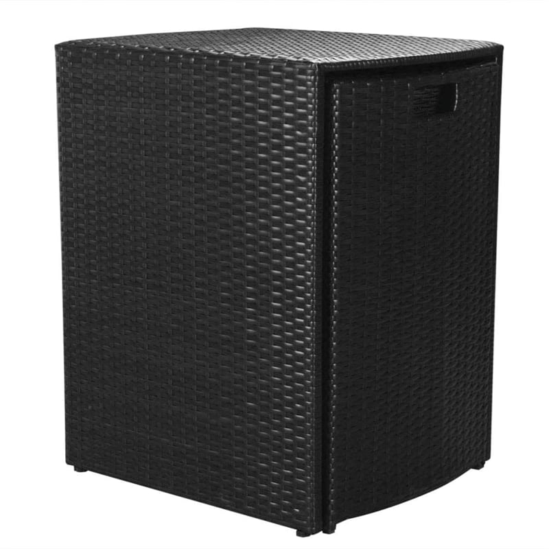vidaXL 3 Piece Poly Rattan Furniture Set in Black/White/Cream