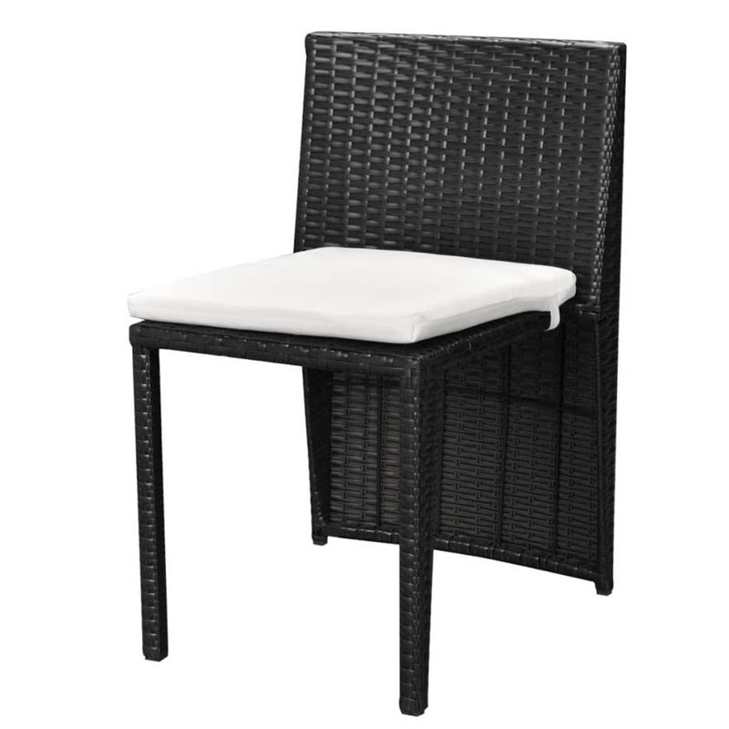 vidaXL 3 Piece Poly Rattan Furniture Set in Black/White/Cream