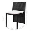 vidaXL 3 Piece Poly Rattan Furniture Set in Black/White/Cream