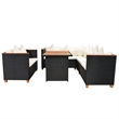 vidaXL 5 Piece Poly Rattan Small Patio Furniture in Black/White/Cream