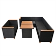 vidaXL 5 Piece Poly Rattan Small Patio Furniture in Black/White/Cream