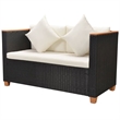 vidaXL 5 Piece Poly Rattan Small Patio Furniture in Black/White/Cream