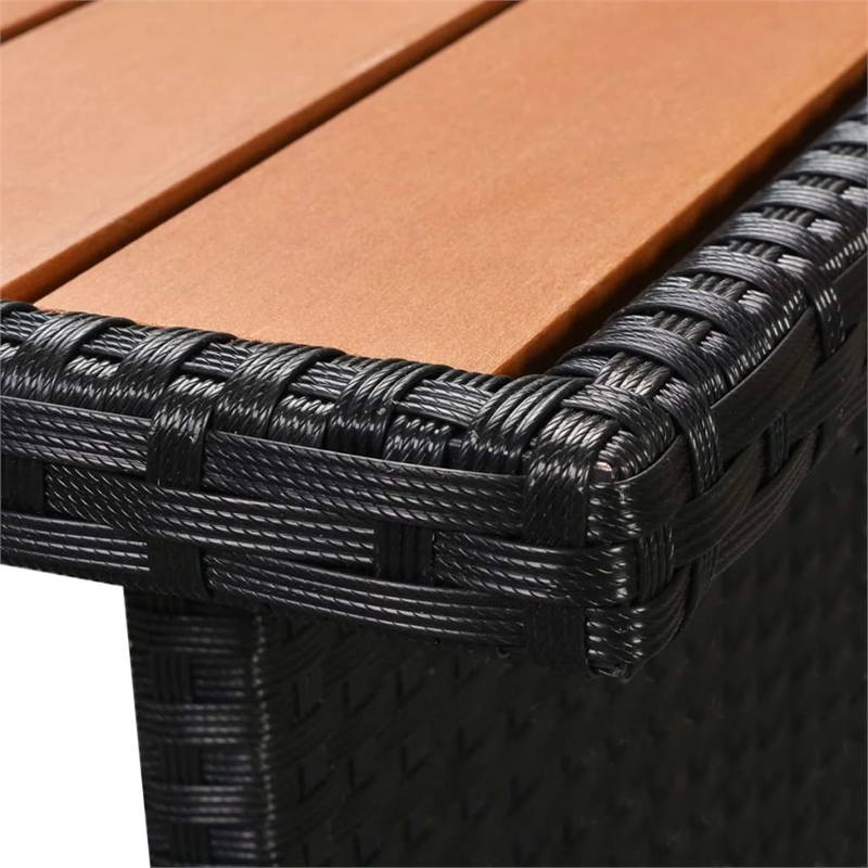 vidaXL 5 Piece Poly Rattan Small Patio Furniture in Black/White/Cream