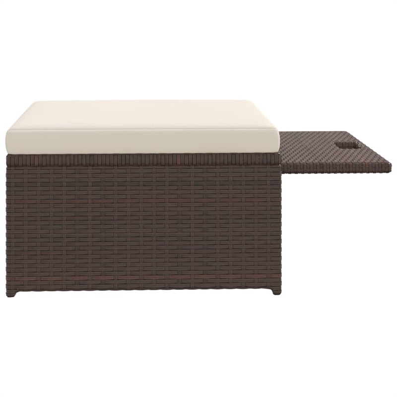 vidaXL 4 Piece Steel Sofa in White/Brown/Cream