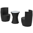 vidaXL 3 Piece Sofa in Black/Cream