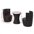 vidaXL 3 Piece Sofa in Black/Cream
