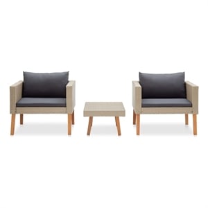 vidaXL 3 Piece Large Garden Furniture Set in Anthracite/Beige