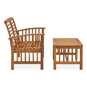 vidaXL Solid Acacia Wood Medium Garden Lounge Set in Brown