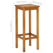 vidaXL 3 Piece Solid Acacia Wood Standard Bar Set in Natural