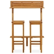 vidaXL 3 Piece Solid Acacia Wood Standard Bar Set in Natural