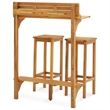 vidaXL 3 Piece Solid Acacia Wood Standard Bar Set in Natural