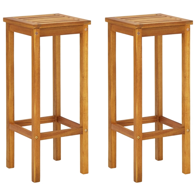 vidaXL 3 Piece Solid Acacia Wood Standard Bar Set in Natural