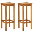 vidaXL 3 Piece Solid Acacia Wood Standard Bar Set in Natural