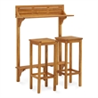 vidaXL 3 Piece Solid Acacia Wood Standard Bar Set in Natural