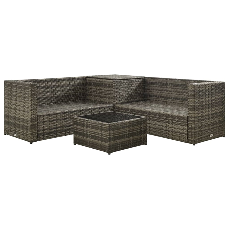 vidaXL 4 Piece Steel Patio Furniture Gray