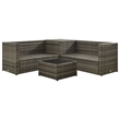 vidaXL 4 Piece Steel Patio Furniture Gray