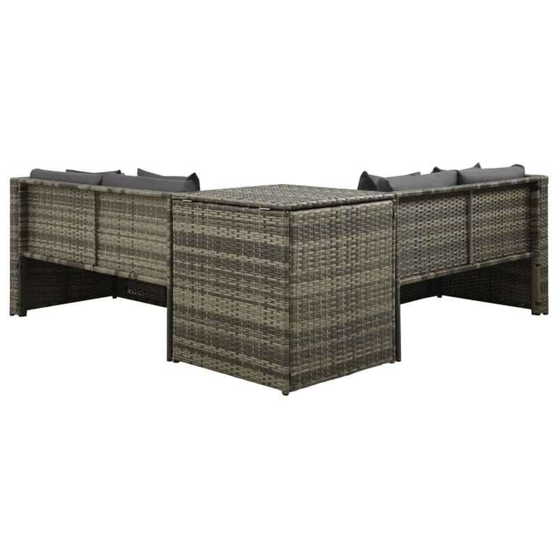vidaXL 4 Piece Steel Patio Furniture Gray