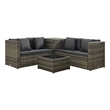 vidaXL 4 Piece Steel Patio Furniture Gray