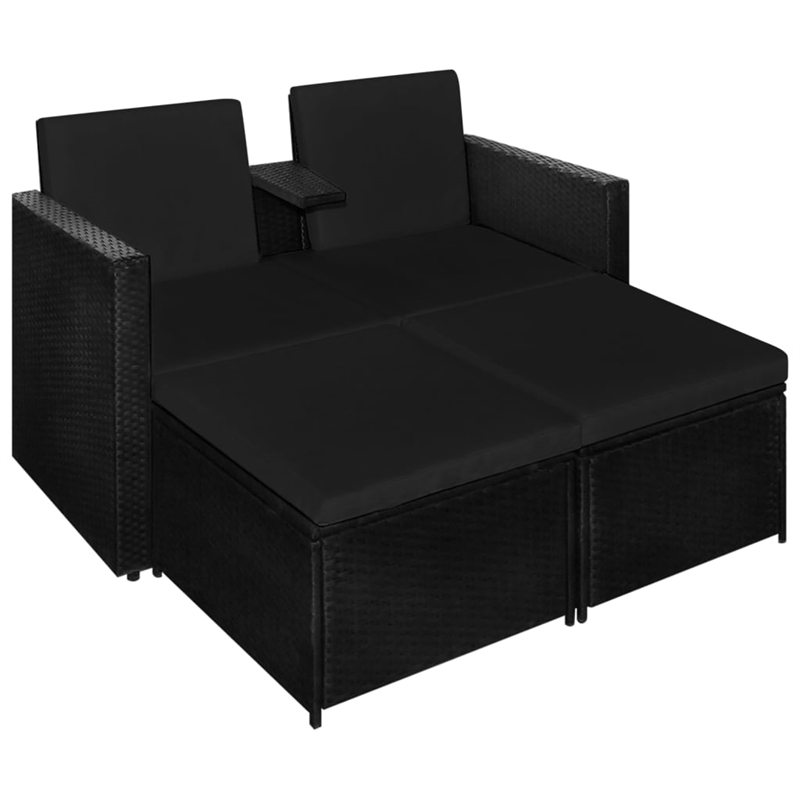 vidaXL Steel Garden Lounge Set in Black