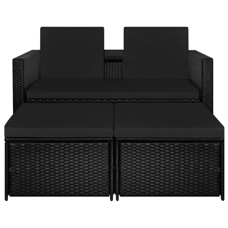 vidaXL Steel Garden Lounge Set in Black