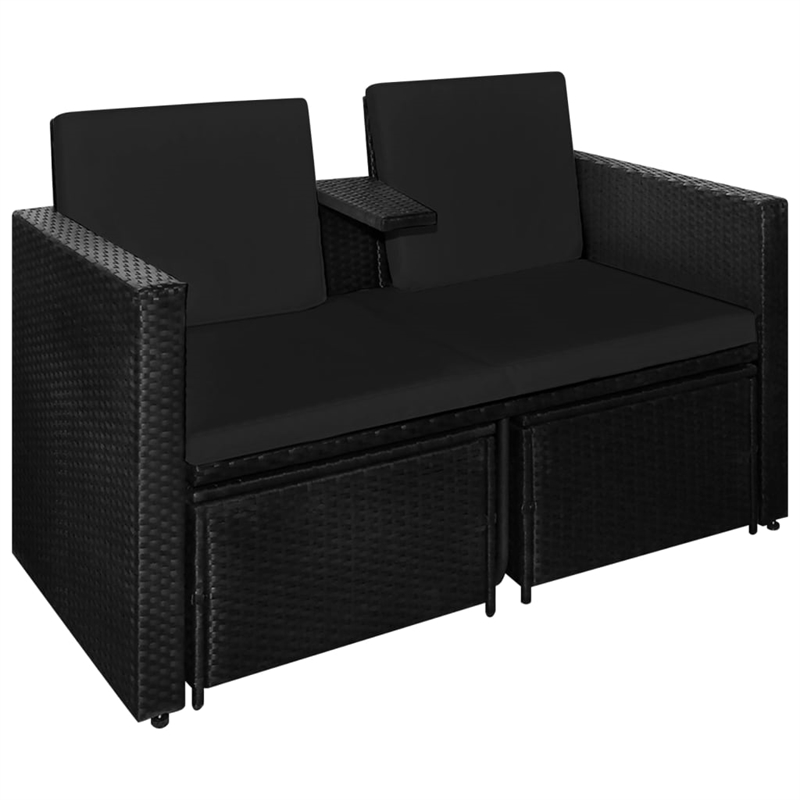 vidaXL Steel Garden Lounge Set in Black