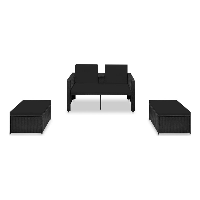 vidaXL Steel Garden Lounge Set in Black