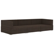 vidaXL 3 Piece Steel Patio Sofa Set in Brown