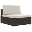 vidaXL 3 Piece Steel Patio Sofa Set in Brown