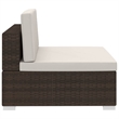 vidaXL 3 Piece Steel Patio Sofa Set in Brown