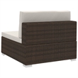 vidaXL 3 Piece Steel Patio Sofa Set in Brown