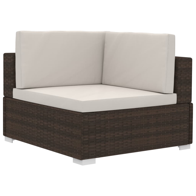 vidaXL 3 Piece Steel Patio Sofa Set in Brown