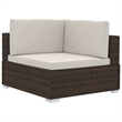 vidaXL 3 Piece Steel Patio Sofa Set in Brown