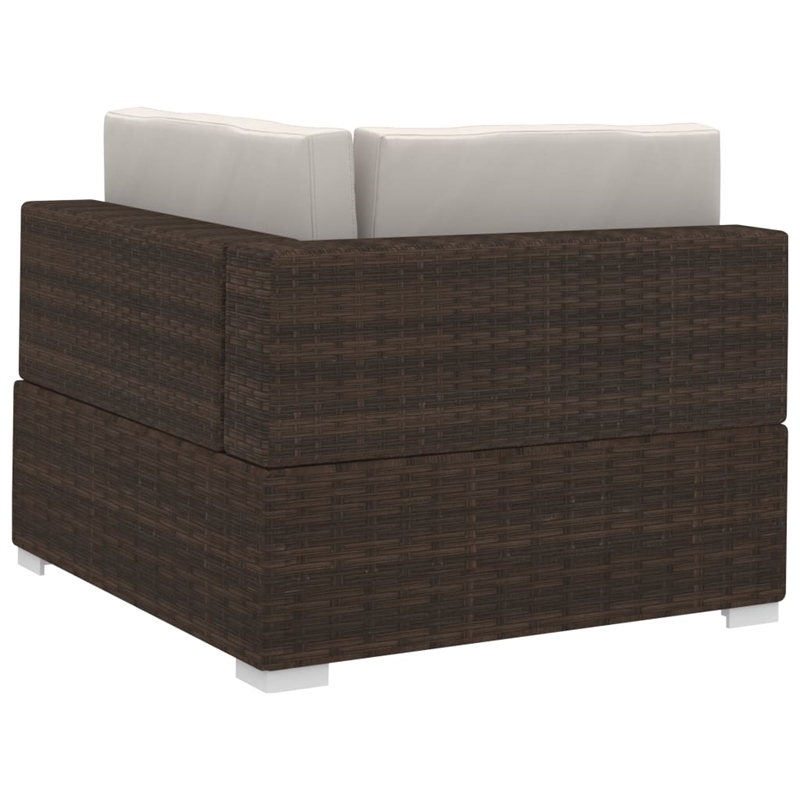 vidaXL 3 Piece Steel Patio Sofa Set in Brown