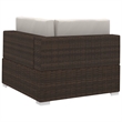 vidaXL 3 Piece Steel Patio Sofa Set in Brown