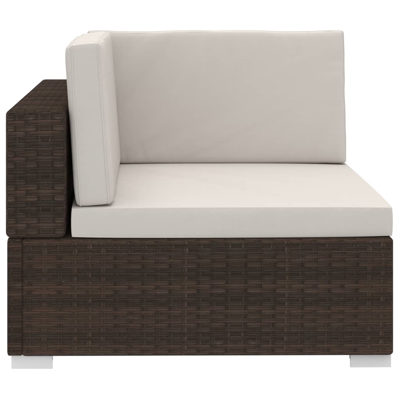 vidaXL 3 Piece Steel Patio Sofa Set in Brown