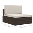 vidaXL 3 Piece Steel Patio Sofa Set in Brown
