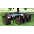vidaXL 9 Piece Steel Large Furniture Set in Brown